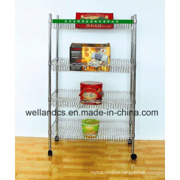 Multifunctional Modern Adjustable Chrome Metal Basket Rack for Home (BK603590A4CW)